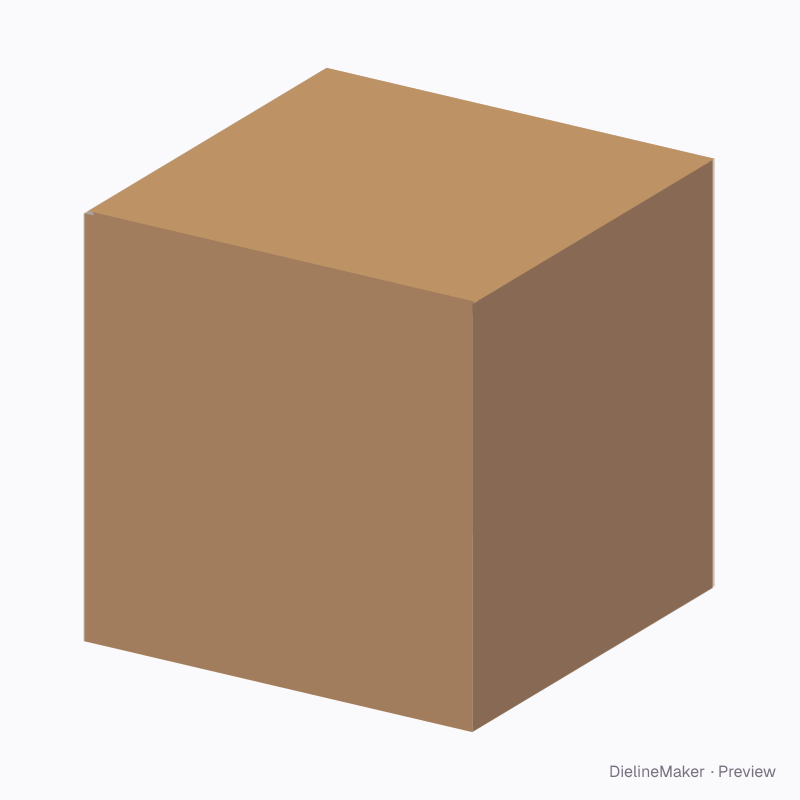 200 mm cube parcel carton — Corrugated tuck-end box