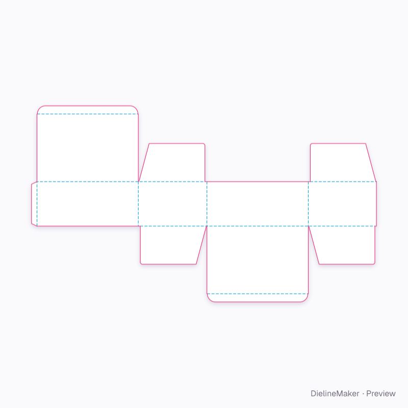 Footwear shipping carton — Corrugated tuck-end box flat dieline
