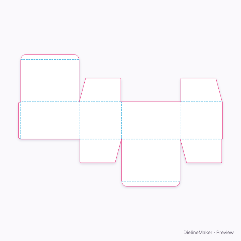 Housewares shipping carton — Corrugated tuck-end box flat dieline