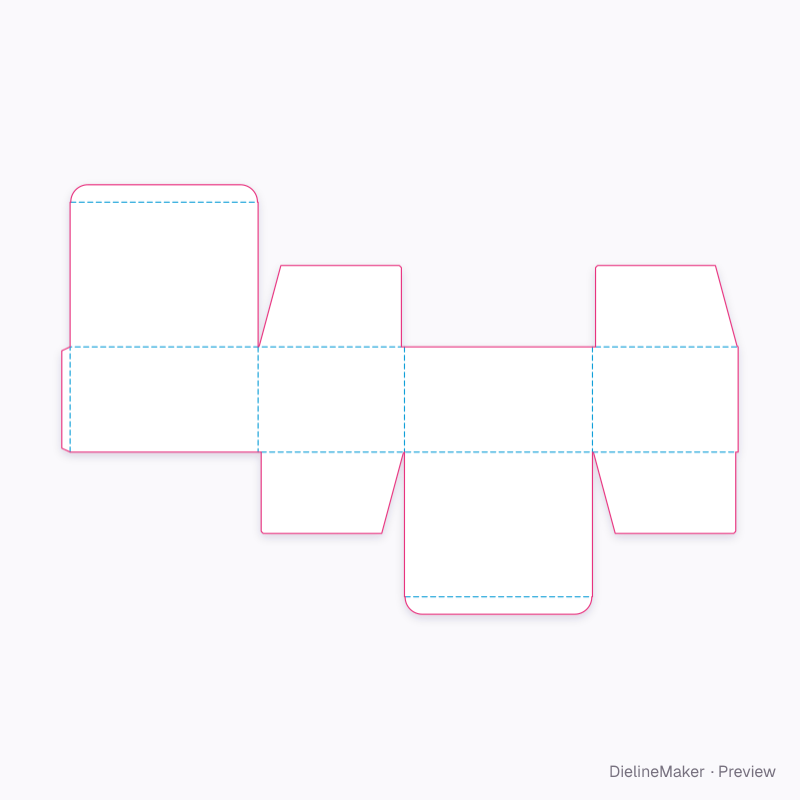 Soft goods shipping carton — Corrugated tuck-end box flat dieline