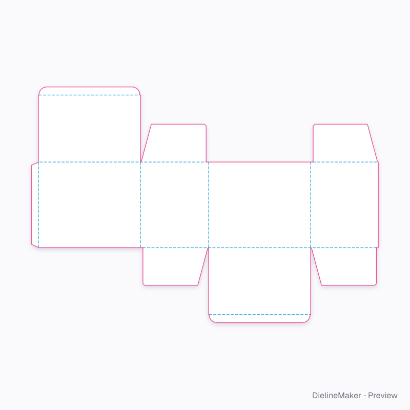 Corrugated tuck-end box flat dieline