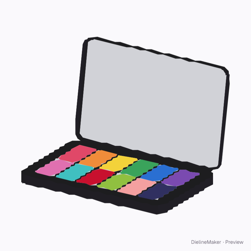 Eyeshadow palette 12 pans, open