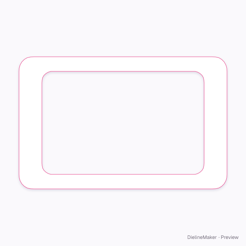 Rectangle eye shadow palette, 8 pans flat dieline