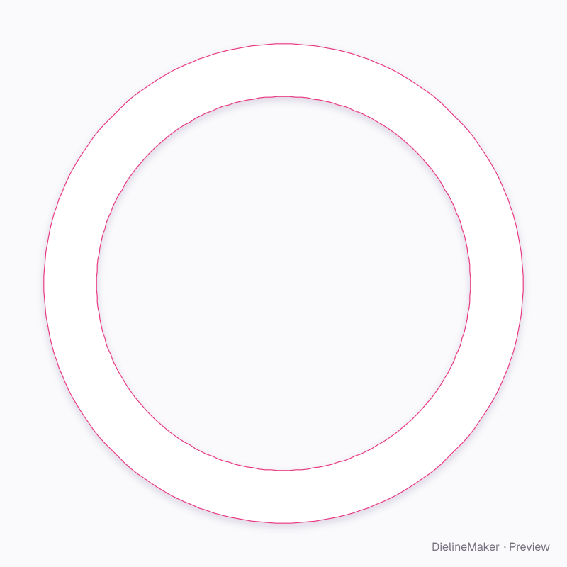 Round cosmetic powder compact flat dieline