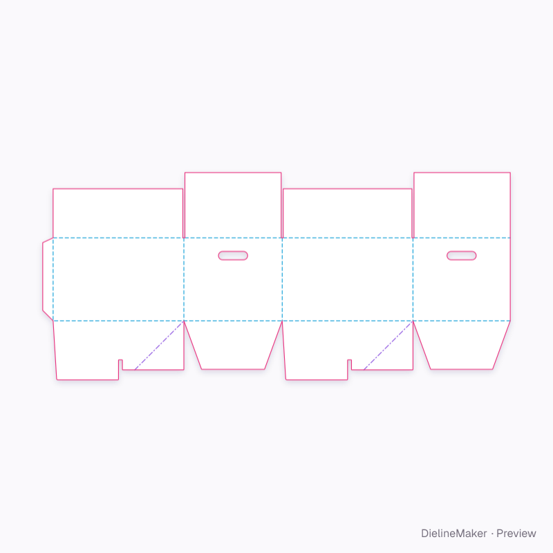 Grocery delivery carton 400×300×250 flat dieline