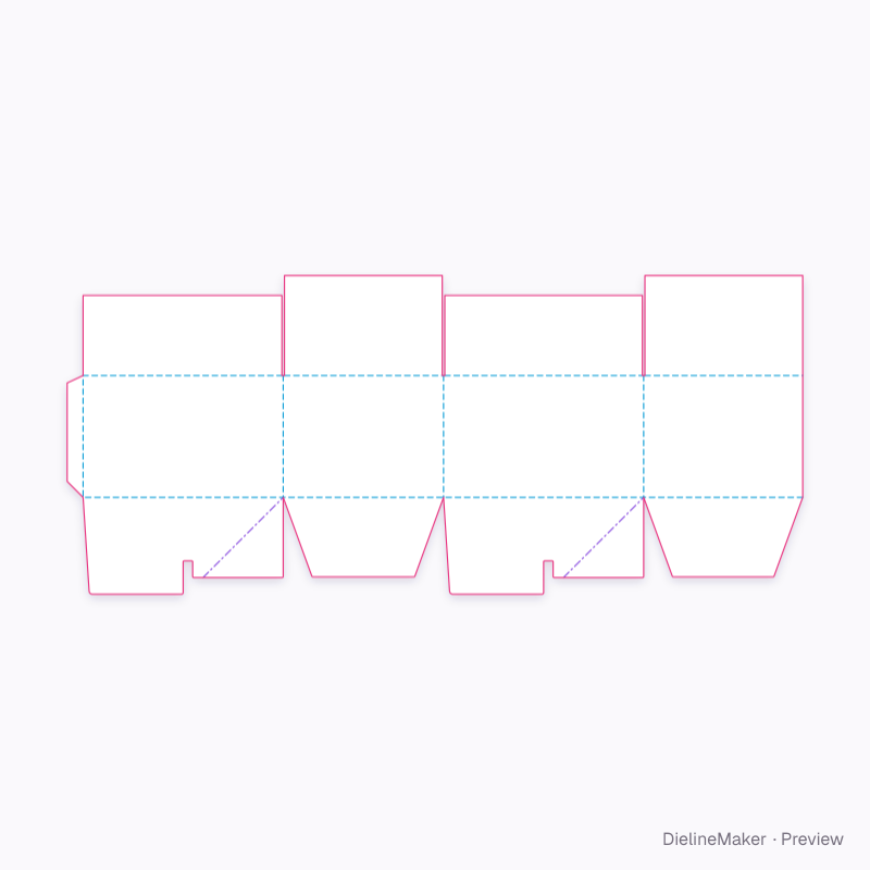 Small-parts crash-lock box 250×200×150 flat dieline