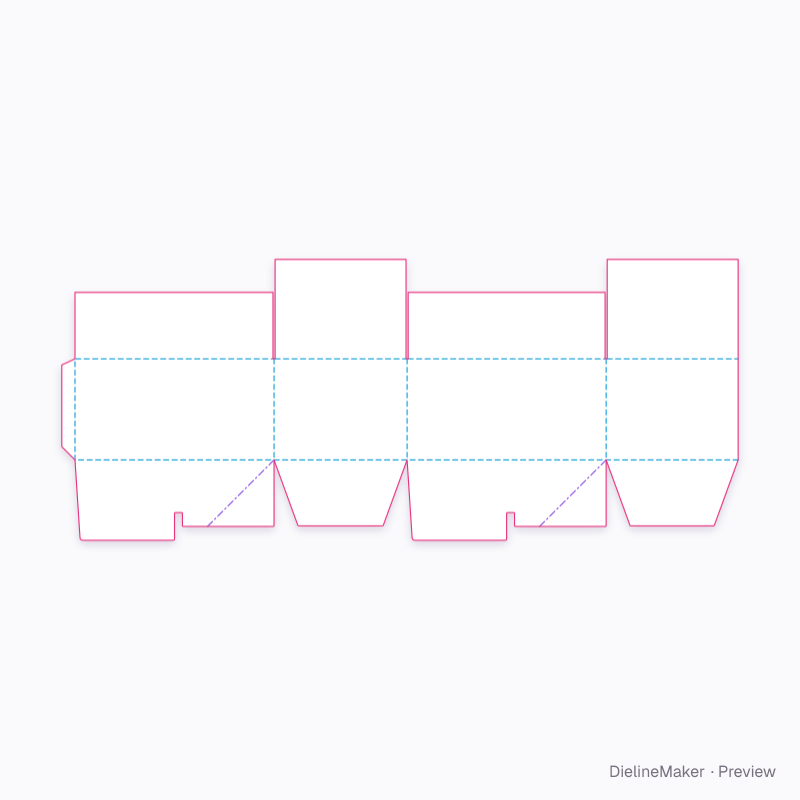Crash-lock centre special box flat dieline