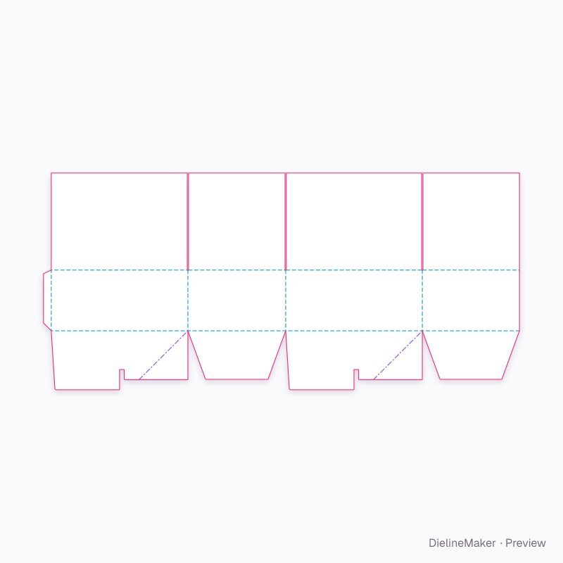 Double-top fulfilment box 350×250×150 flat dieline