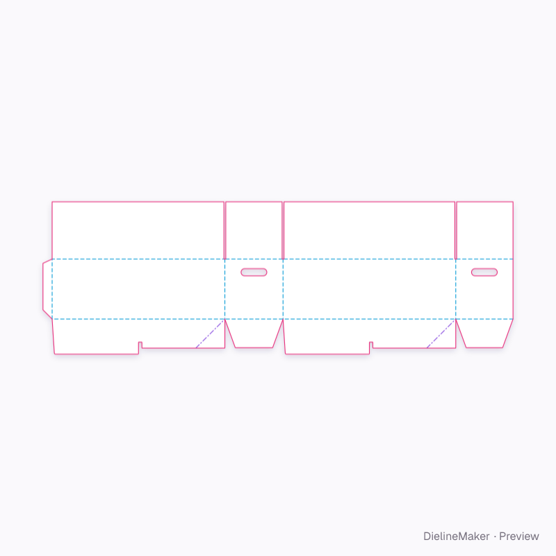 Long-goods crash-lock carton 600×200×200 flat dieline