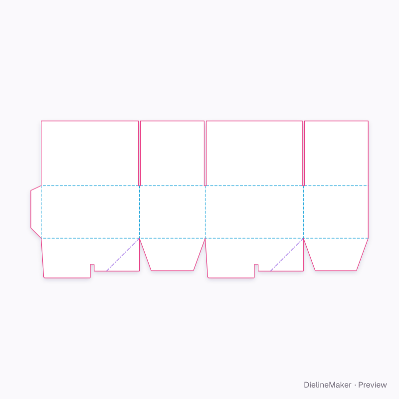 Heavy-parts crash-lock carton 300×200×150 flat dieline