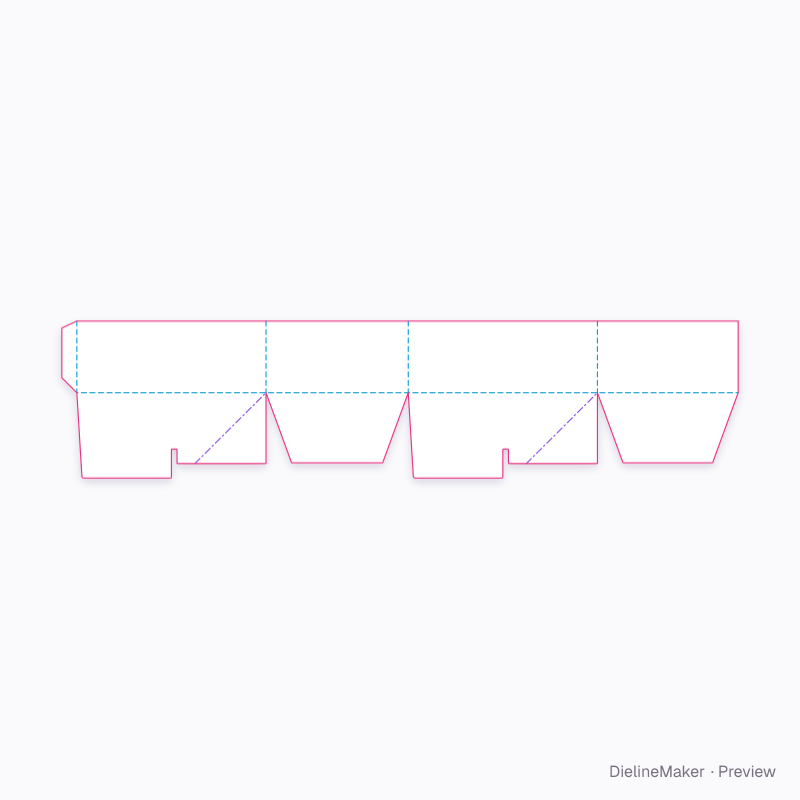 Crash-lock open tray flat dieline