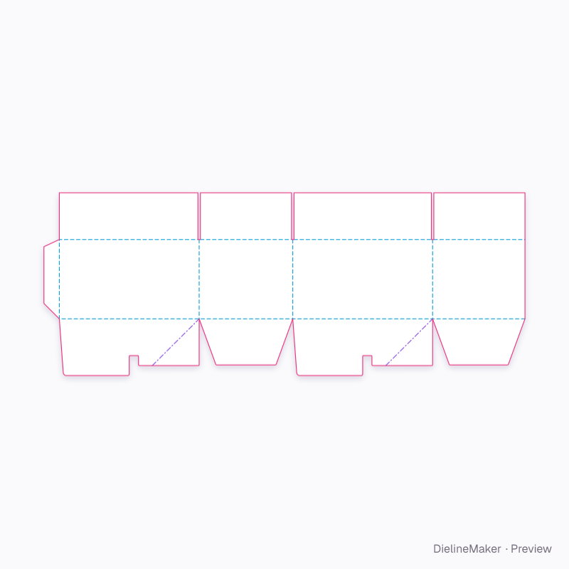 Compact parcel carton — Crash-lock shipper flat dieline