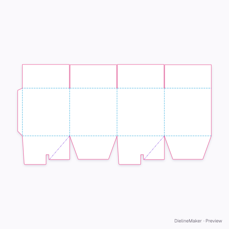 200 mm cube parcel carton — Crash-lock shipper flat dieline