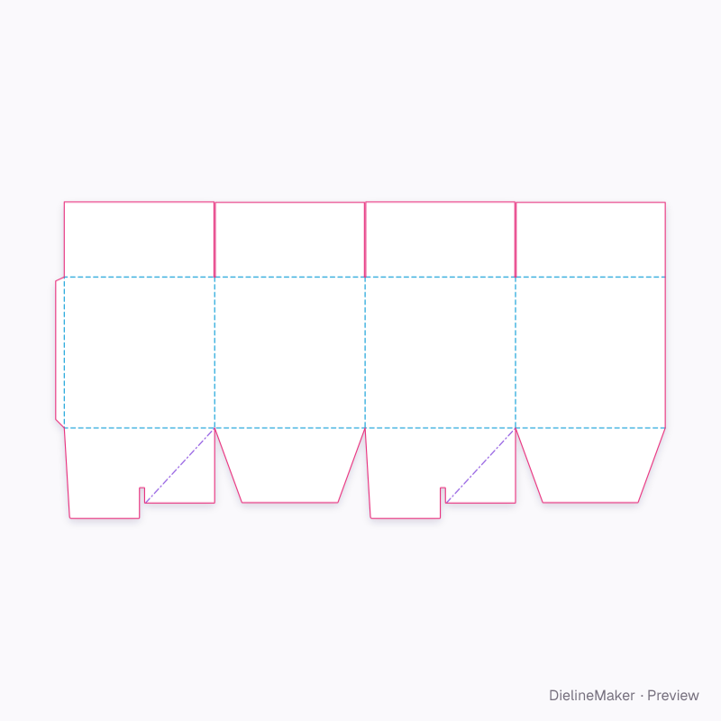 350 mm cube parcel carton — Crash-lock shipper flat dieline