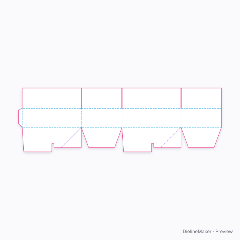 Shallow product carton — Crash-lock shipper flat dieline
