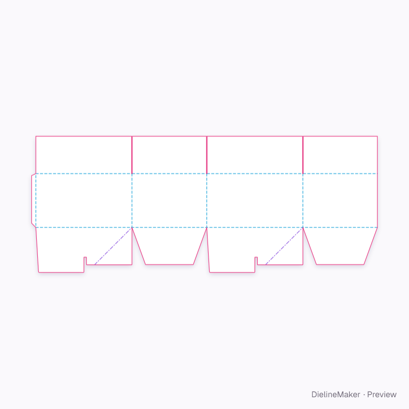 Soft goods shipping carton — Crash-lock shipper flat dieline
