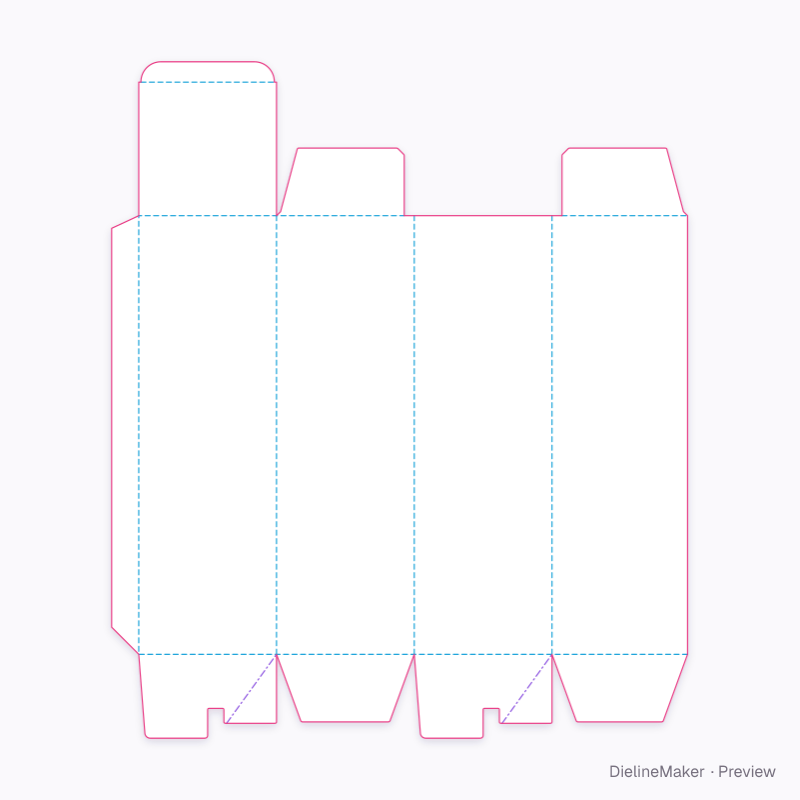 Spirits bottle box 100×100×320 flat dieline
