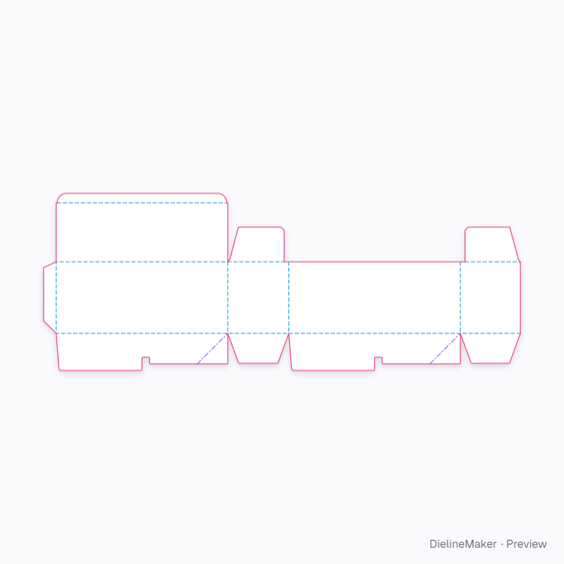 Candle trio box 270×95×110 flat dieline