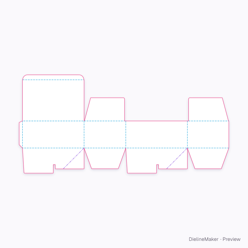 Footwear shipping carton — Crash-lock tuck-top box flat dieline