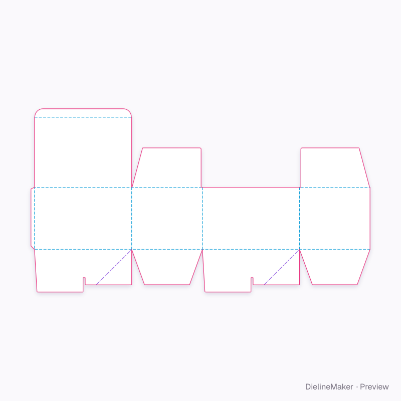 Housewares shipping carton — Crash-lock tuck-top box flat dieline