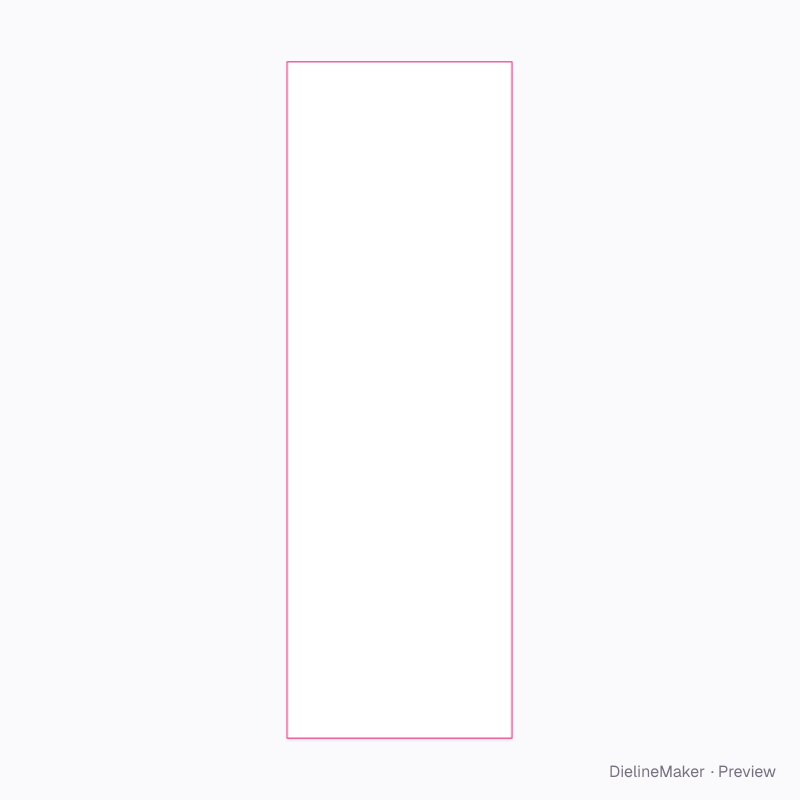 Single-face roll 1000 wide flat dieline