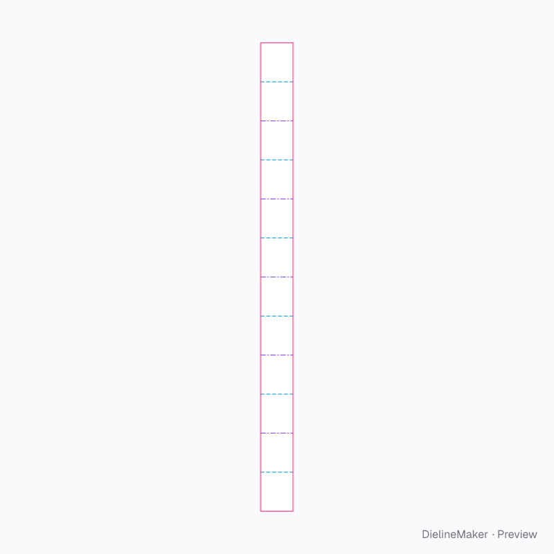 Fanfold board 1000 wide flat dieline