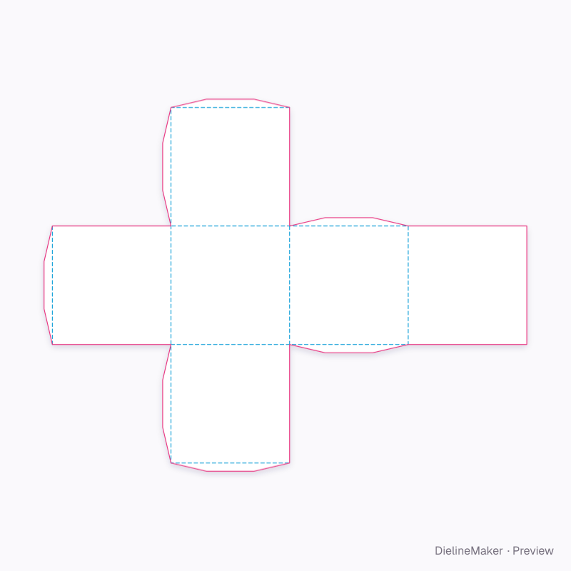 Cube · 100 mm flat dieline