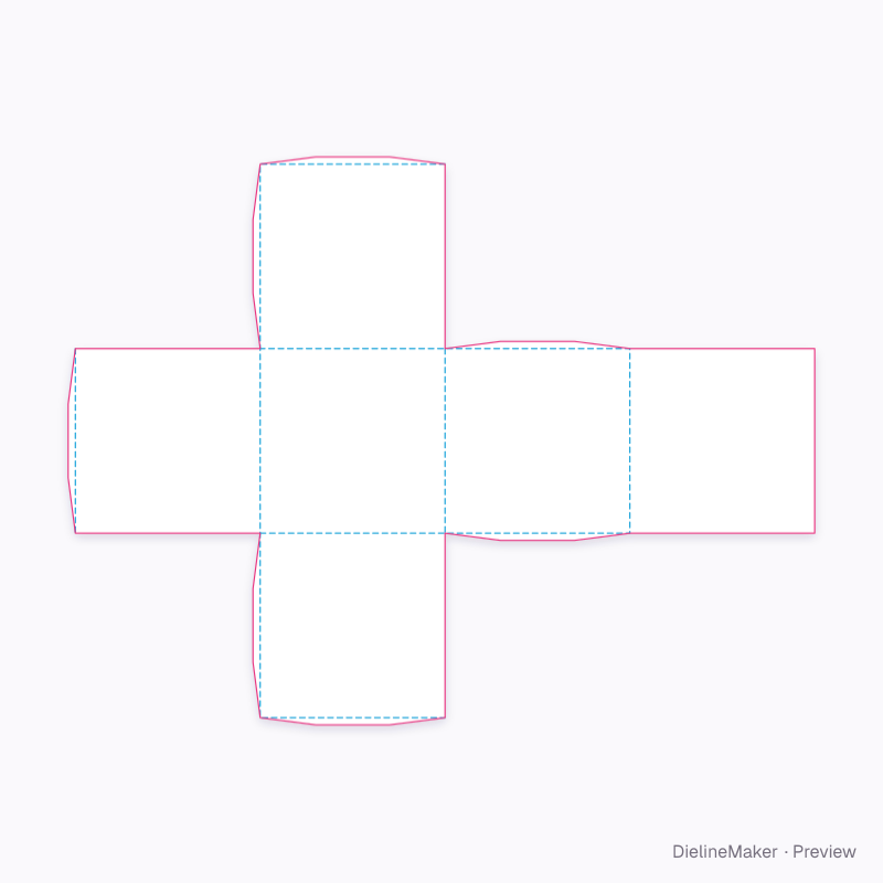 Cube · 180 mm flat dieline