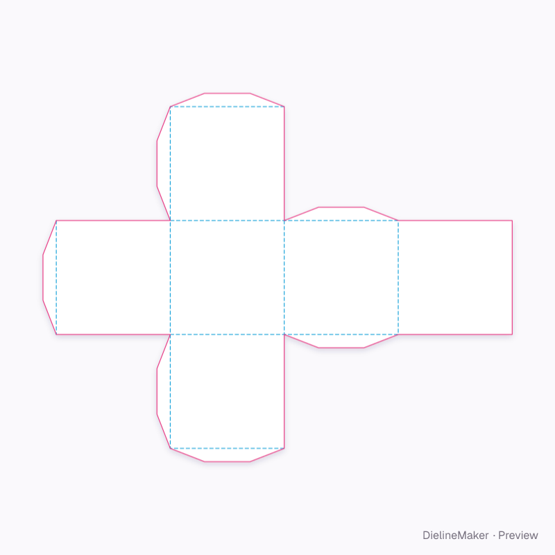 Cube · 60 mm flat dieline