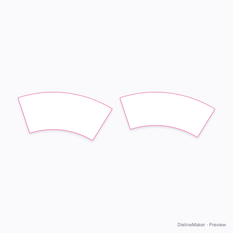 Double-wall cup 12 oz flat dieline