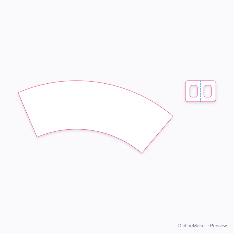 Handled paper cup flat dieline
