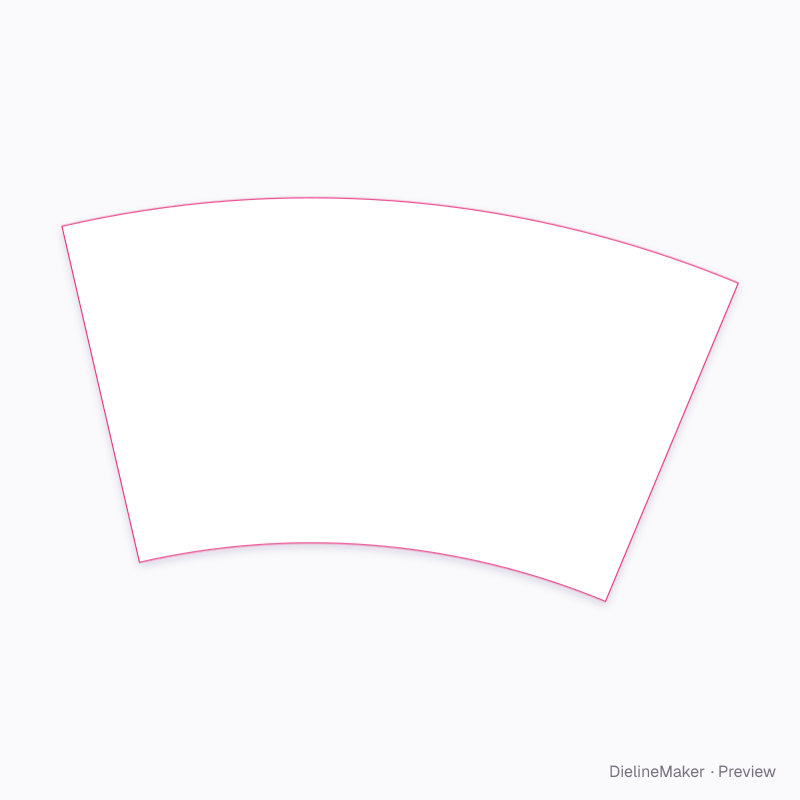 90 × 145 mm paper cup flat dieline