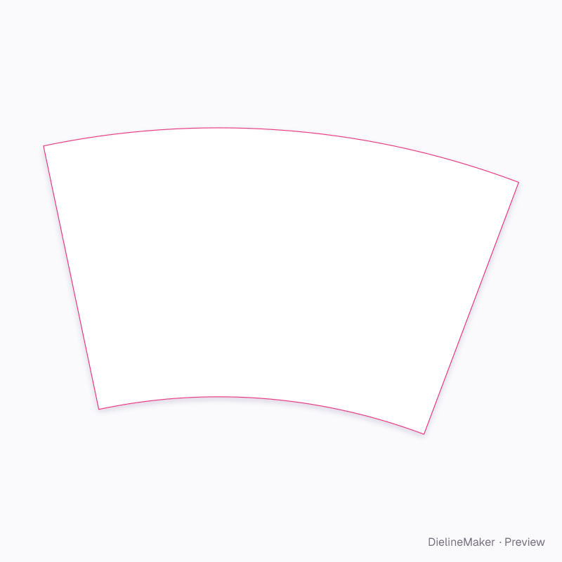 95 × 170 mm paper cup flat dieline