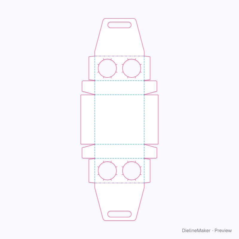 Cold-cup carrier flat dieline