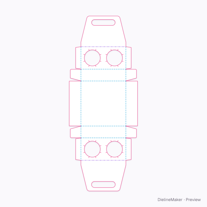 Cup carrier flat dieline