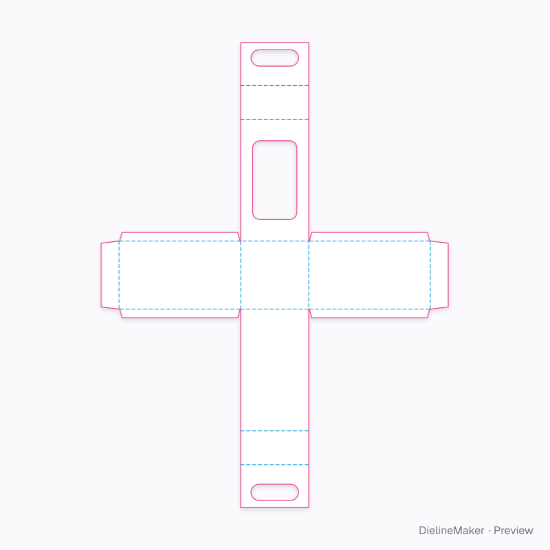 Tall drink cup carrier 95 × 95 × 170 flat dieline