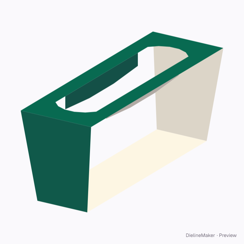 3-cup wrap with recessed handle 80×240×95