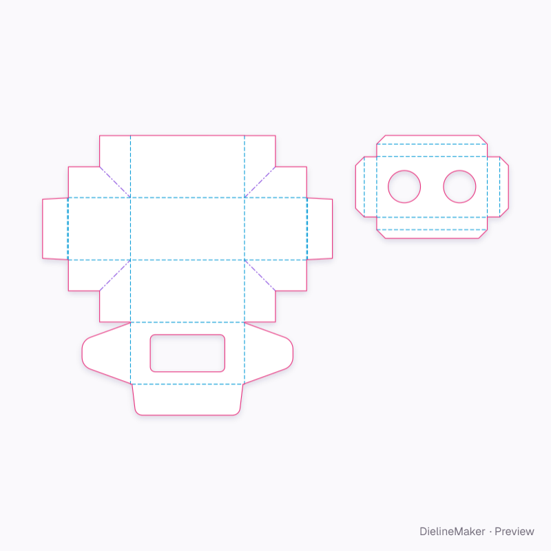Cupcake box, 2 flat dieline