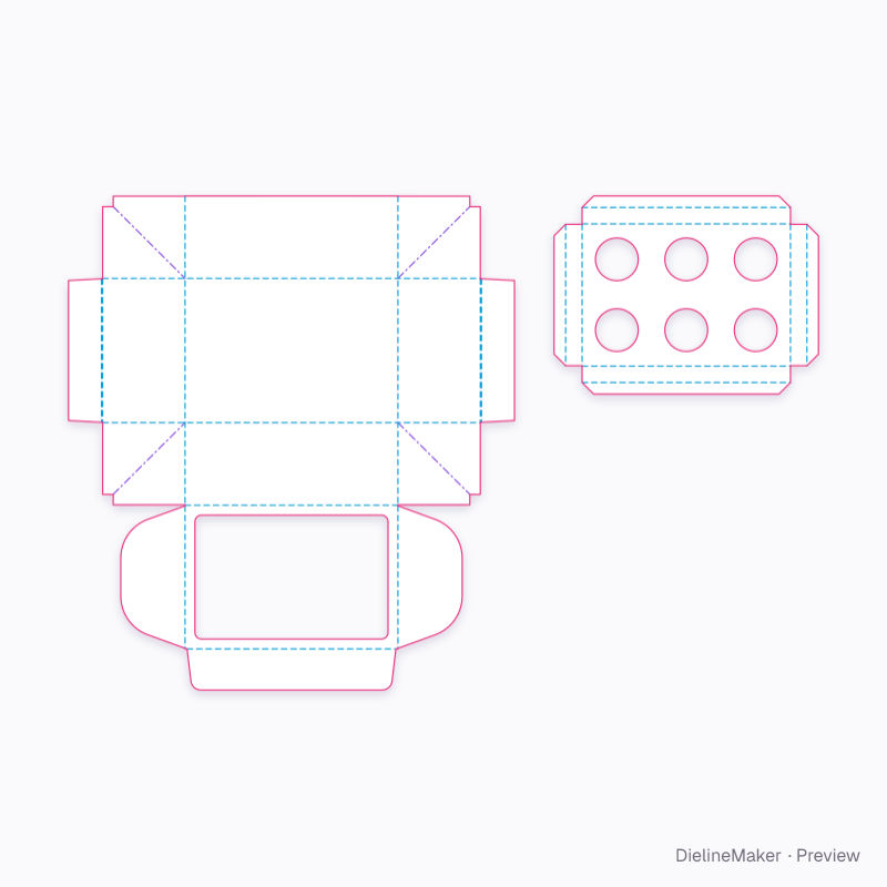 Cupcake box flat dieline