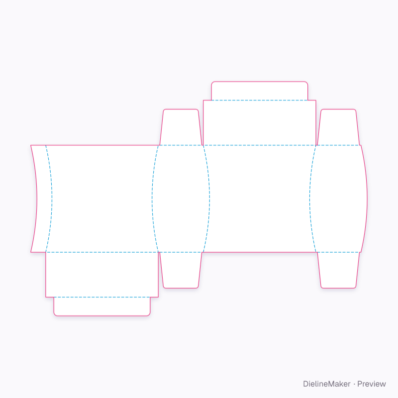 Curved soap carton flat dieline