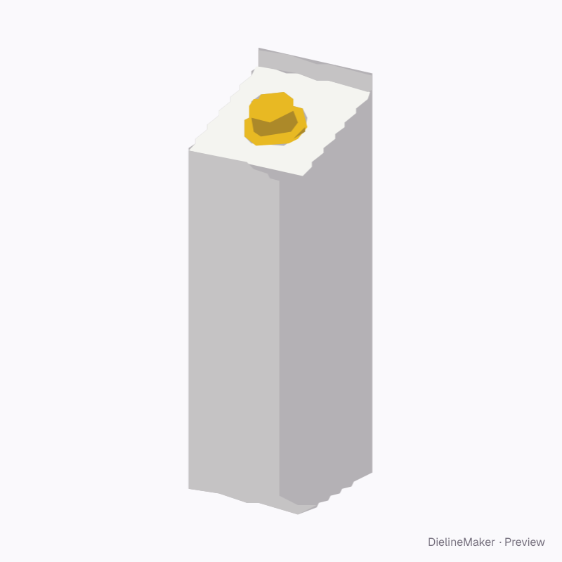 Sloped-top juice carton with cap