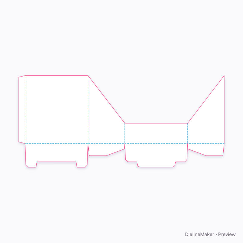 Cutaway display carton flat dieline