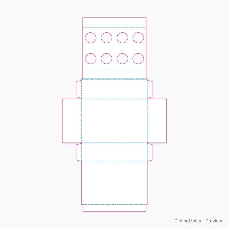 Mailer with integral support deck flat dieline