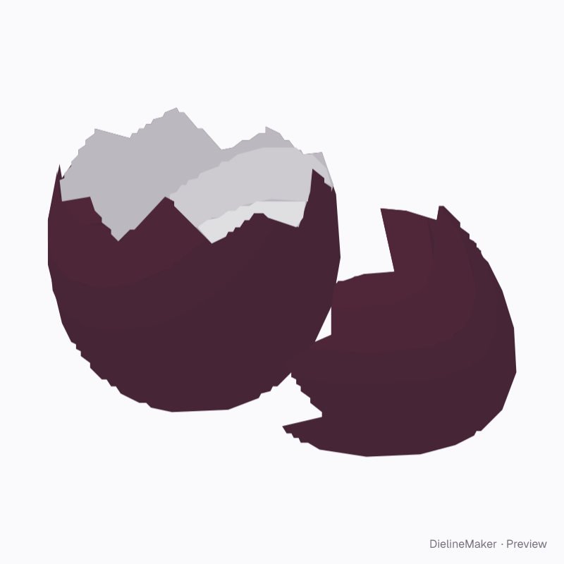 Broken chocolate egg