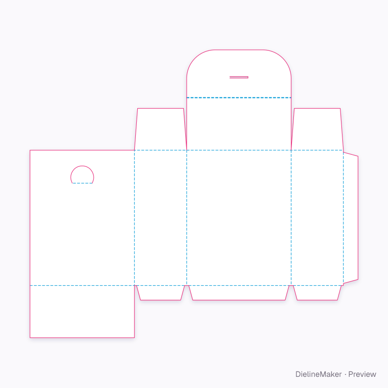 Carton with split-tab cover clasp flat dieline