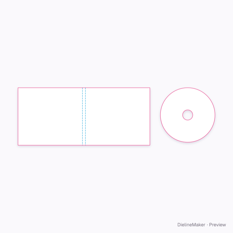 Digipak + disc flat dieline