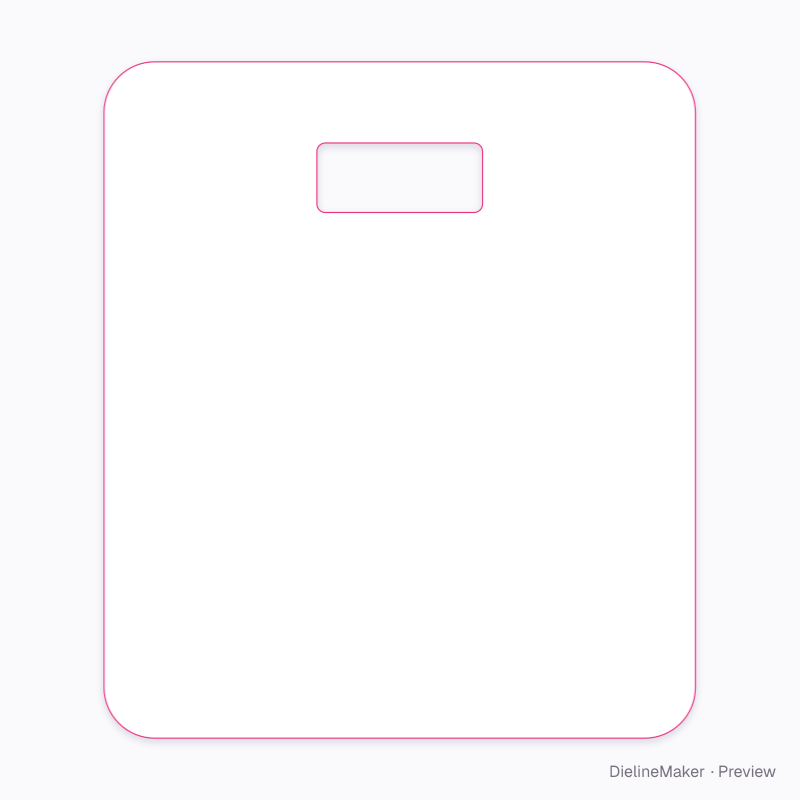 Slim rectangular scale artwork area