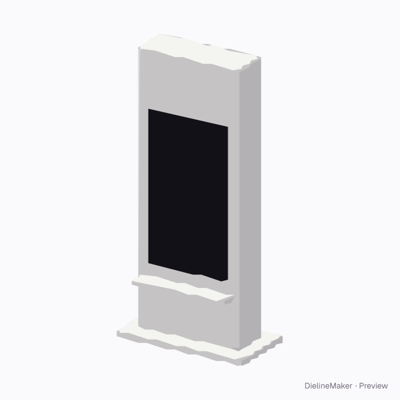 Touch screen kiosk with header