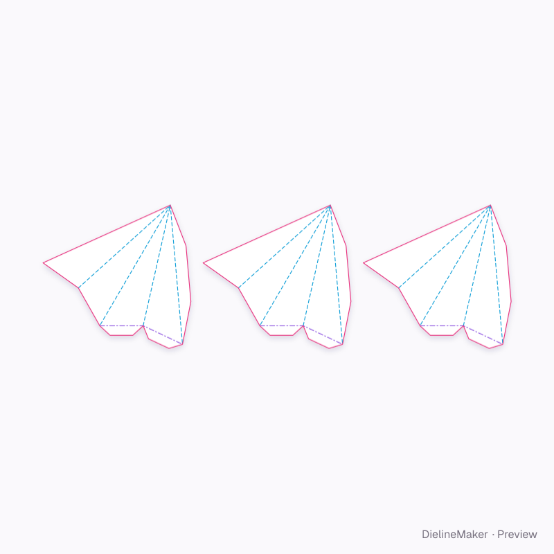 3-point hollow paper star flat dieline