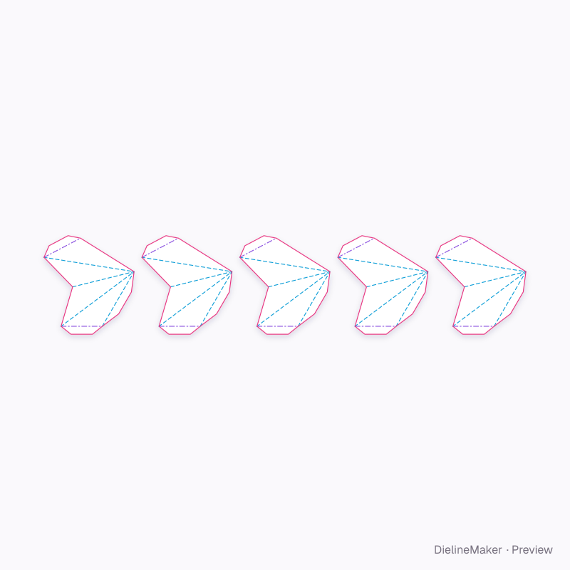 5-point hollow paper star flat dieline